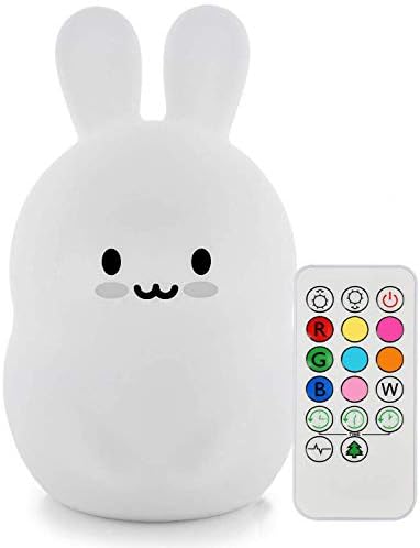 Tianhaixing Owl Night Light for Kids, Rechargeable LED Bedside Lamp for Children, 9 Changing Color Silicone Nursery Lamp for Breastfeeding, Eyes Caring, Tap Adjustable Brightness & Colors