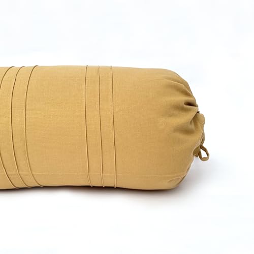 Image of Swayam Set of 2 Cotton Bolster Cover | 30x30 Inch | Soft Breathable Masnad Cover 200TC | Durable & Washable | Solid Bolster Cover for Diwan, Bed & Sofa - Beige