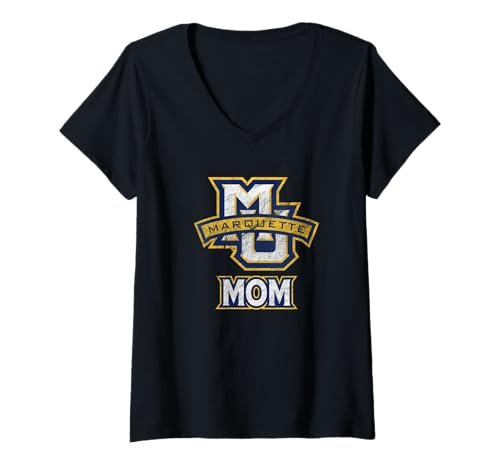 Womens Marquette University Golden Eagles Mom V-Neck T-Shirt