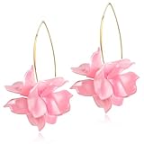 GPASTG Pendientes colgantes de pétalos de flores de acrílico bohemios hechos a mano para mujer, Extra Large, Plástico, Sin piedra preciosa