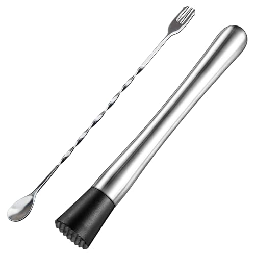 25 cm rostfritt stål cocktail mortelstöt Muddler cocktail med sked ismald hammare kökstillbehör bar restaurang