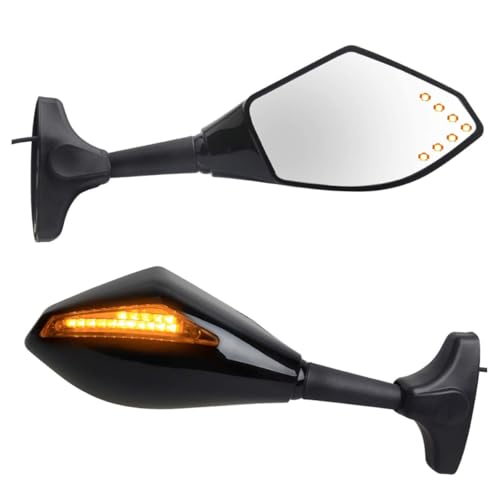 Rétroviseur guidon avec clignotant intégré pour moto Cbrf et Cbrrr noir brillant