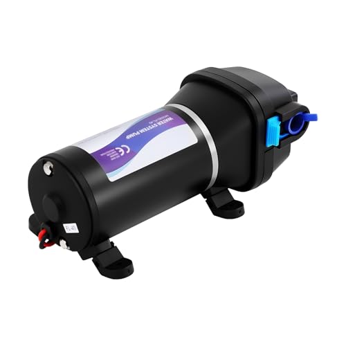Bomba de transporte de agua, bomba de aumento de presión, filtro, bomba de agua 12 V 17 L/min, bomba de presión de agua, bomba de membrana de agua fresca, incluye adaptador de manguera de jardín
