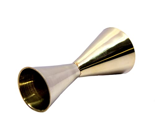 Image of eSplanade Brass Liquor Peg Measuring Glass Jigger Bar Tool - Double Sided - 30 and 60 ml (silver(Double Sided))