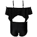 Girls Off The Shoulder Ruffle Swimsuits High Waisted Bikini Set Two Piece Bathing Suits Swimwear for 2-11 Years