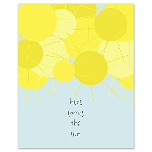 The Beatles | Here Comes The Sun - modern wall art poster music band song lyric print room decor bedroom aesthetic minimalism sun gift idea unique artwork nursery living room (8x10" Print)