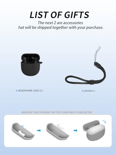 Bose New quietcomfort Ultra Bluetooth Earbuds 2. generacja, miękkie silikonowe etui ochronne kompatybilne z QuietComfort Ultra, z paskiem do zawieszenia, pyłoszczelne, odporne na uderzenia i trwałe