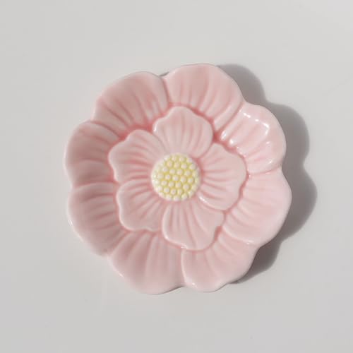 Jewelry Dish Tray, Ring Dish, Ceramic Trinket Tray, Key Bowl, Decorative Plate, for Friends Sisters Daughter Mother (JewelryTray-Pink)