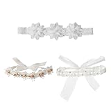 3 Spitzenstirnbänder, Süße Prinzessinnenstirnbänder, Elastische Bogenstirnbänder, Babygeburtstagskopfschmuck, Babyfotostützen.