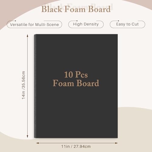 AUEAR, 10 Pack 11x14 Black Foam Boards, Foam Core Poster Board for Display, Mounting, Print, Presentation and Projects, 3/16'' Thick by AUEAR - Image 2
