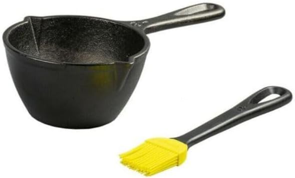 Cast Iron Melting Pot & Silicone Brush Case of 3