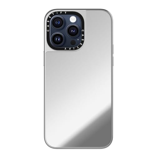 CASETiFY Polycarbonate Mirror Case for iPhone 15 Pro Max [Reflective / 4.9ft Drop Protection/Compatible with Magsafe] - Silver On Silver
