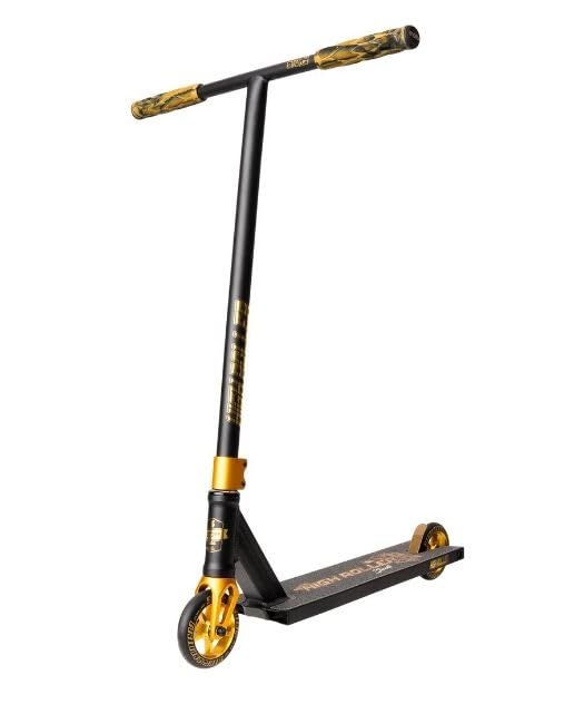 Story Stunt Scooter High Roller | Rodamientos ABEC-9 de alto rendimiento | Manillar de 360° para Freestyle | Aleación de aluminio 6061 duradera (oro negro)
