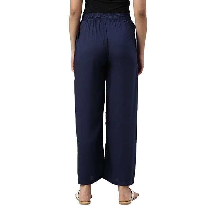 Image of Fancy Star Women Super-Combed Cotton and Rayon Solid Full Length Regular Palazzo