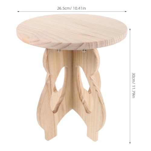 Taburete de madera redondo Garneck con acabado ergonómico y patas robustas 4