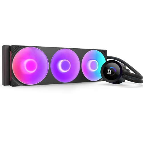 NZXT Kraken Plus 360 RGB - AIO CPU Liquid Cooler - 360mm Radiator - F360 RGB Core Single Frame Fan - Konfigurowalny 1.54" Square LCD - AMD® AM5, AM4 - Intel® LGA 1851/1700, 1200/115X - czarny
