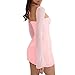 hibshaby Women Sexy Puff Long Sleeve Mesh Mini Bodycon Dress Halter Neck Party Outfits Pink XS
