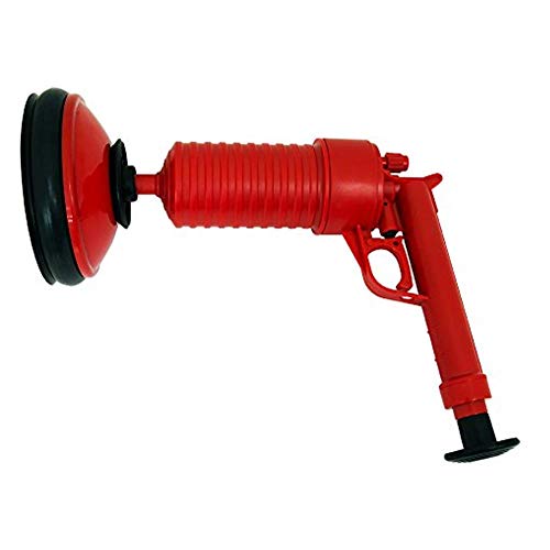 Preisvergleich Produktbild Zerich Druckluft-Abflussreiniger, Reinigungswerkzeug für Zuhause, für verstopfte Rohre in Toilette, Badezimmer, Dusche, Küche, Badewanne, Waschbecken, mit 4 Saugnäpfen, #5111 (blau) rot