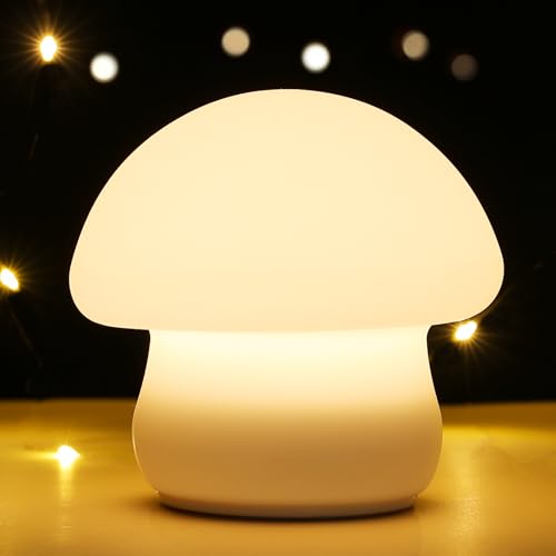 Luce notturna a fungo per bambini, lampada a fungo ricaricabile, regalo di compleanno per donne, mamma, figlia, multicolore che cambia colore, luce notturna, lampada in silicone per camera da letto