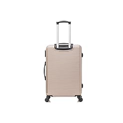 Celims grande valise de voyage rigide a 4 roulettes legere taille soute 23kg 75cm serrure integre abs valise grande taille avec 4 roues 75cm champagne