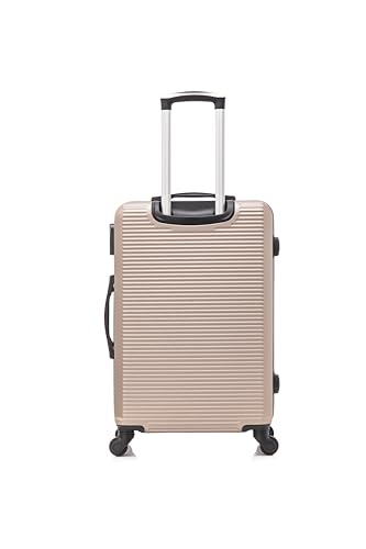 Celims grande valise de voyage rigide a 4 roulettes legere taille soute 23kg 75cm serrure integre abs valise grande taille avec 4 roues 75cm champagne