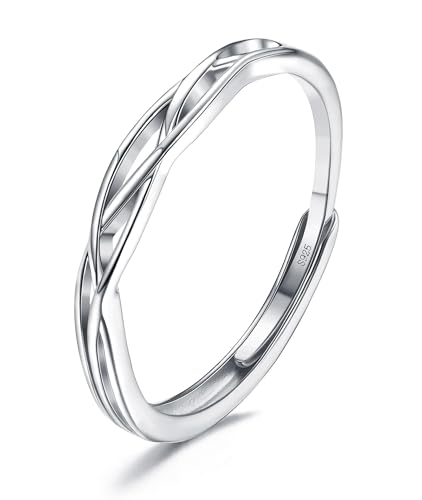 Anillos JeweBella Mujer Plata Ajustable Nudo Celta de Ley 925 para Aniversario o Regalo