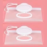 2 Pcs Baby Wipe Case Travel Holder Keeps Wipes Moist Set of Wet Diaper Wipes Holders Cases Portable Travel On The Go Refillable Dispenser Container Waterproof Wipe Container with Sealed Diapering