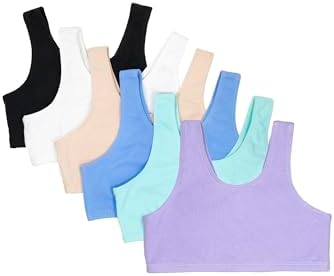 Fruit of the Loom Girls’ Cotton Built-up Stretch Sports Bra