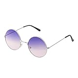 Ultra Lila bis Rosa Brille Klassische John Lennon Sonnenbrille Groß Stil Runde Sonnenbrille Damen Herren mit UV400 Schutz Männer Frauen Unisex Retro Sonnenbrille