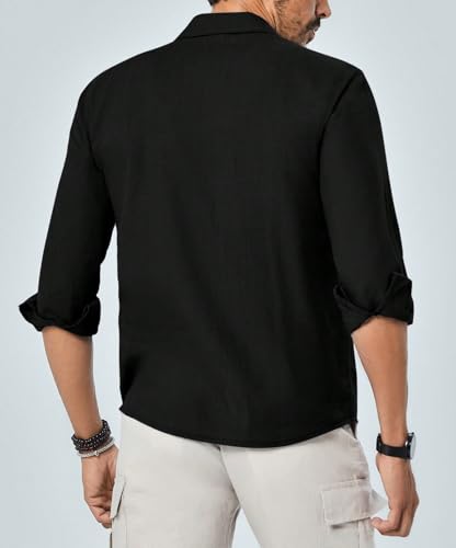 Image of TAGDO Men's Cotton Blend Full Sleeve Solid Shirt with Pocket (5169)