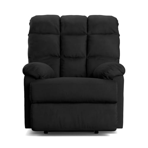 Image of Torque - Flumin 1 Seater Fabric Manual Recliner | Recliner Chair for Living Room, Office, Bedroom (Black) | 1 Year Warranty