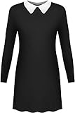 Évasée swing Hem WearAll - Collier Plaine Court à Manches Longues Extensible évasé Mesdames Robe trapèze - Noir - 36-38