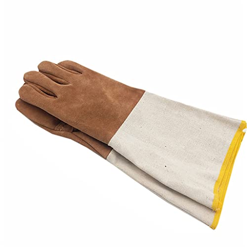 DFWZMQTG Welding Gloves Leather Long Wear-resistant Welder Protective Canvas Sleeve Hand Tools