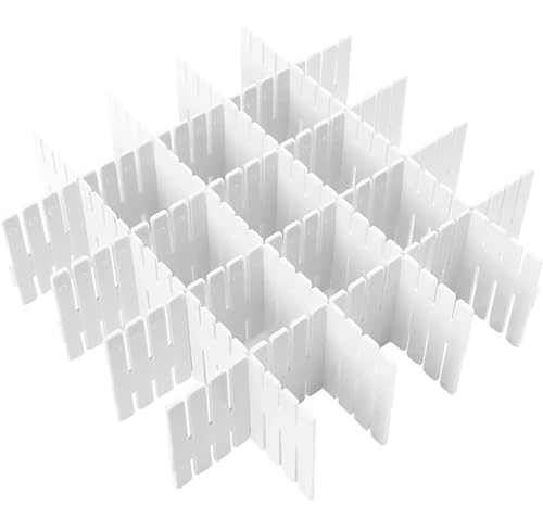 LWAIX DIY Organisateur de Tiroir Separateur Tiroirs Ajustables 10PCS Séparateurs de Tiroirs Blanc Pour Fournitures de Bureau Chambre à Coucher Cuisine Ustensiles de Maquillage