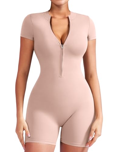 YEOREO CoreFlex Short Sleeve Workout Jumpsuit Blossom XL
