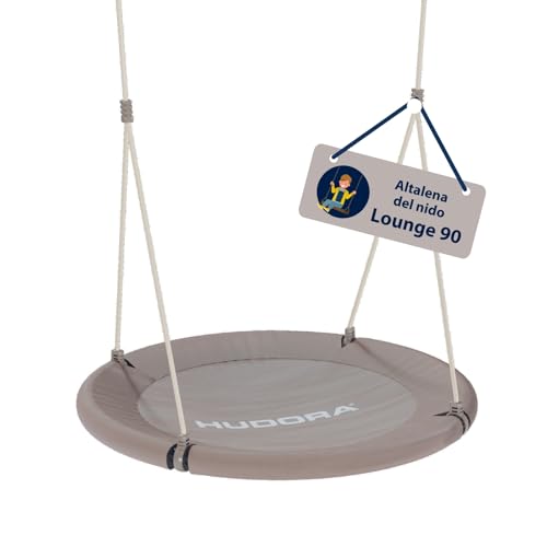 HUDORA Altalena a nido Lounge con altezza regolabile e diametro da 90/110 cm per carico fino a 150kg - Seduta chiusa - Familiare per interni ed esterni