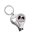 Black and White Cute Pekingese Dog Pet Animal Nail Nipper Ring Key Chain Bottle Opener Clipper