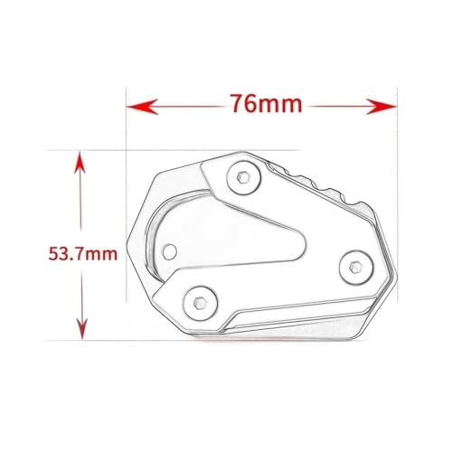 Extension pied béquille latérale YZF R6 avec plaque support agrandie pour moto - 4
