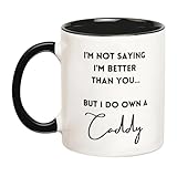 YOLANDEEUROKOK Cadillac Mug, Cadillac Owners, Caddy Gifts, Cadillac Coffee Mug, Mug for Cadillac Owner, 11 Oz Novelty Coffee Mug/Cup, Black