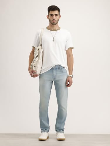 Image of WROGN Men's Cotton Stretch Jeans | Solid | Slim Fit | Mid Rise