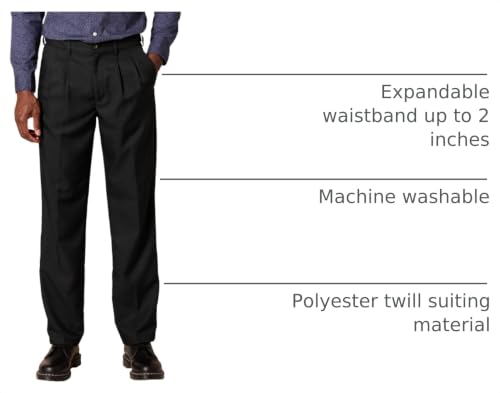 Amazon Essentials Men's Classic-Fit Pleated Dress Pants (Available in Big & Tall), Black, 29W x 32L - image 4