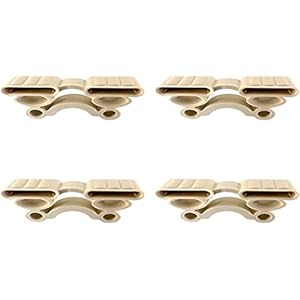 Cortassa Set met 4 houders voor 2 zitplaatsen, van rubber, voor lattenbodem, 38 mm, model SEBS, ivoorwit