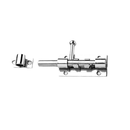 MGGi 304 Stainless Steel Slide Bolt Latch - 8 Inch Heavy Duty Gate Lock with Padlock Hole, Shed Door Latch for Barn Doors, Fence, Shed Security - Stainless Steel Color