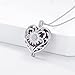 SOULMEET Sterling Silver Sunflower Aromatherapy Necklace Heart Essential Oil Diffuser Locket Pendant with 10 Colors Volcanic Stone for Women