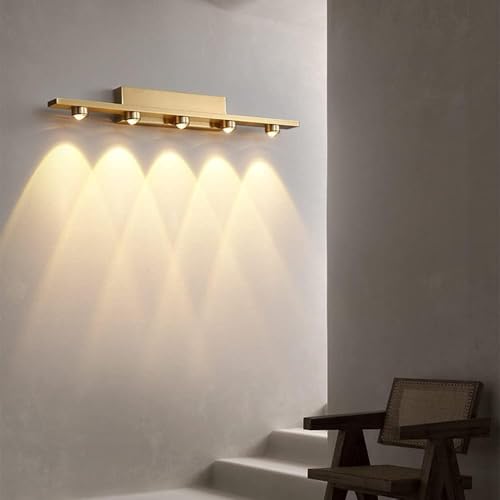 Image of NAVAM Creation 5W Modern LED Wall Picture Light, Warm White Golden Finish Decorative Wall Lamp for Mirror, Painting, Bedroom, Living Room & Hallway