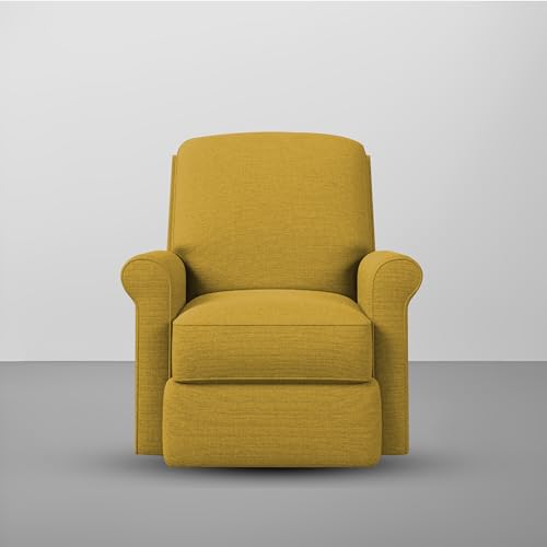 Image of CASALIVING Mersin Comfy Fabric Single Seater Recliner Chair, Recliner Sofa for Relaxing, Recliner Chair for Home Relax (Yellow) | Premium Fabric Sofa