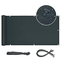 Sekey Balkon Sichtschutz Balkonabdeckung 90x500cm, Balkonsichtschutz Balkonverkleidung Oxford mit Nylon Kabelbinder, Blickdicht Wasserdicht Windschutz, Anthrazit