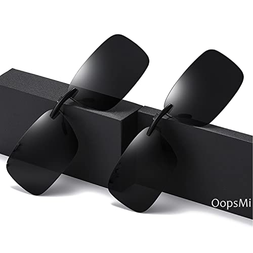 Clip On Sunglasses Polarized 3 PACK Over Prescription Glasses Unisex Compact Fit Non-Flip Up2