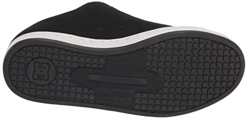 DC Women's Court Graffik Casual Low Top Skate Shoe, Black/White Stencil, 5