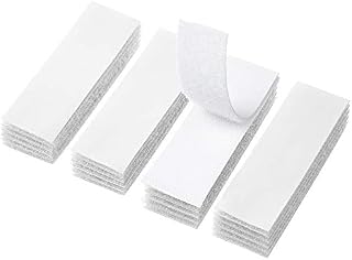 BRAVESHINE 16 Pack Industrial Strength Sticky Pads Heavy Duty, Picture Hanging Strips, Extra Strong Hook and Loop Tapes for Walls,Floor, Plastics, Glasses, Metals (3x10cm, White)